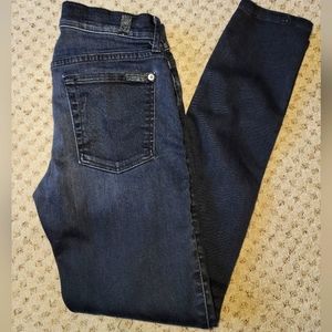7 FOR ALL MANKIND Dark Indigo Black Skinny Jeans